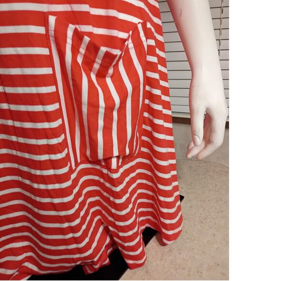 NWT Jodifl Red White Stripe Swing Dress Small Soft Stretch Everyday Casual - Picture 4 of 13
